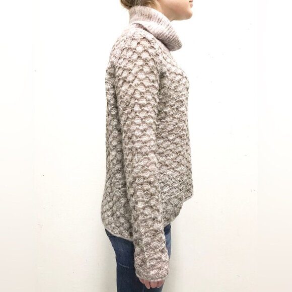 Anthropologie One Grey Day Sweater Turtleneck Knit Mohair Wool Size Small - Picture 14 of 16